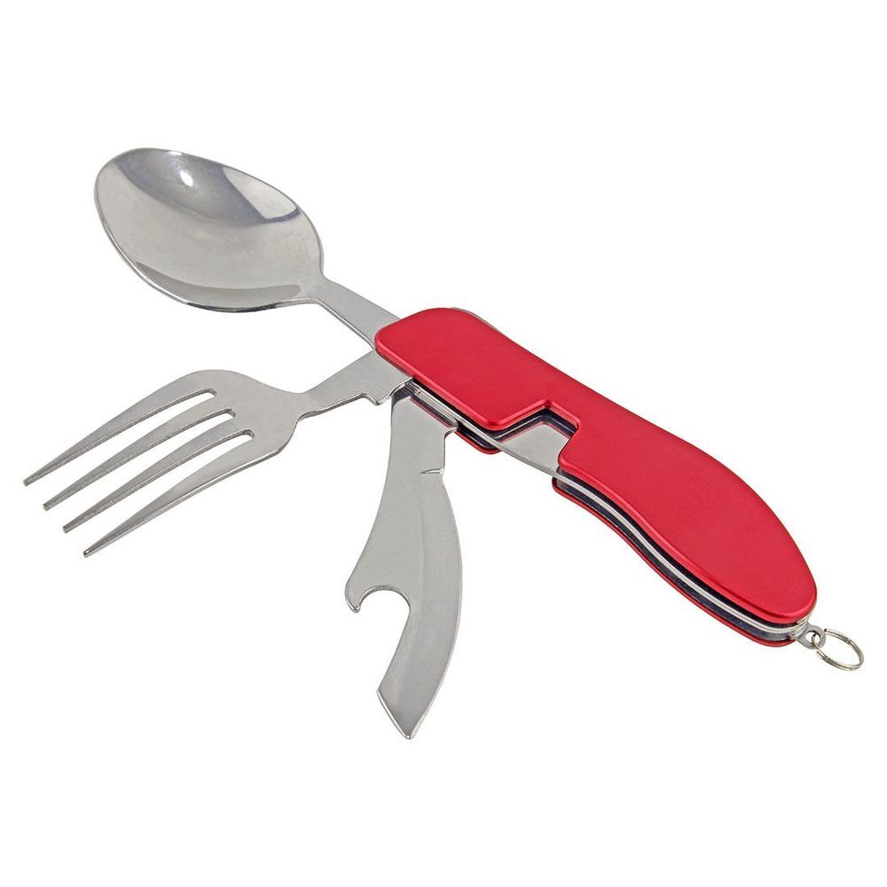Sea Horse Kamp Çatal Kaşık Bıçak Seti Kırmızı