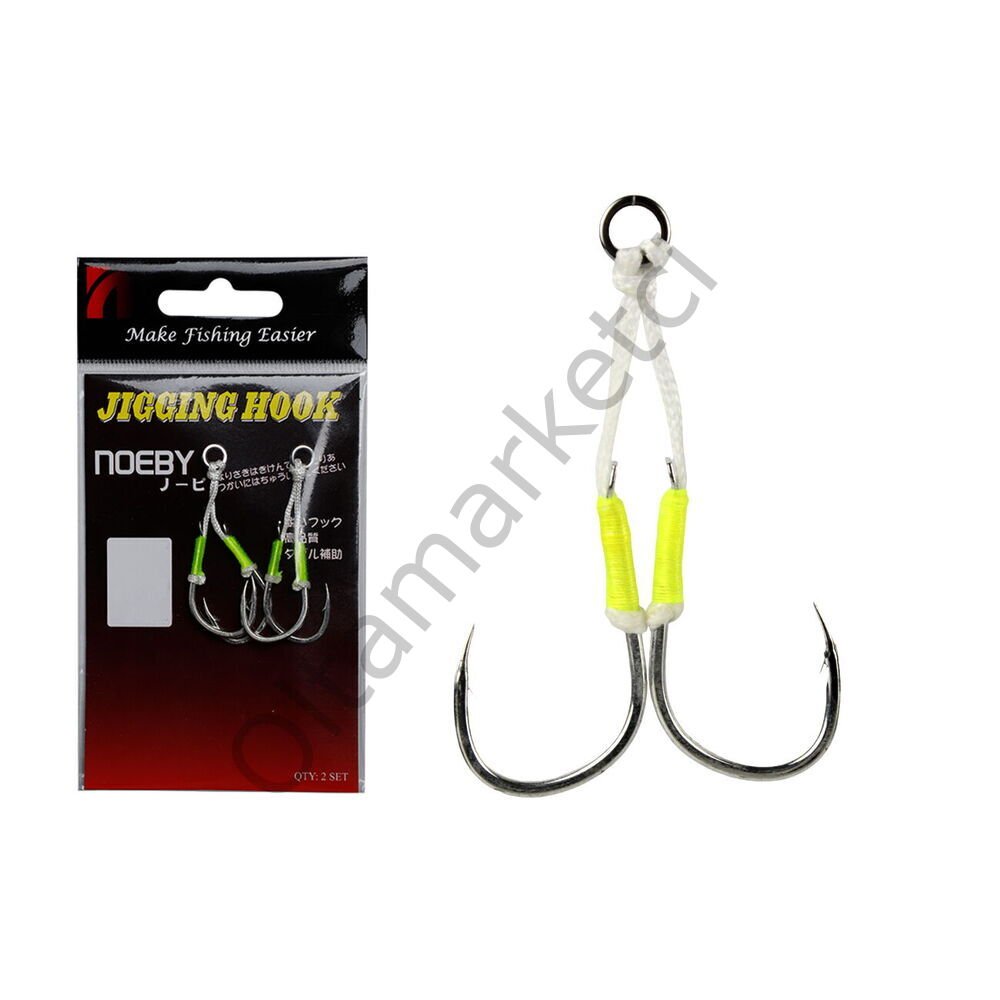 Noeby Jigging Hook-D Lj20 6/0 Assist 2 Pcs