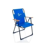 Miras Katlanır Sandalye Ahşap Kollu Saks Mavisi